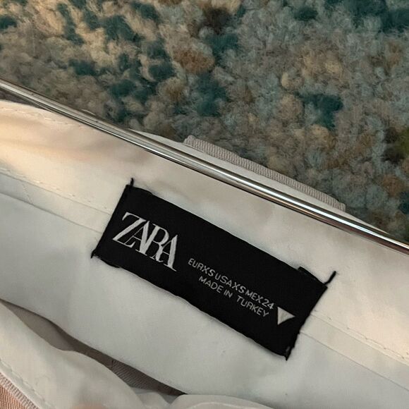 Zara wide leg trouser XS tan soho pleated pants - Picture 10 of 10